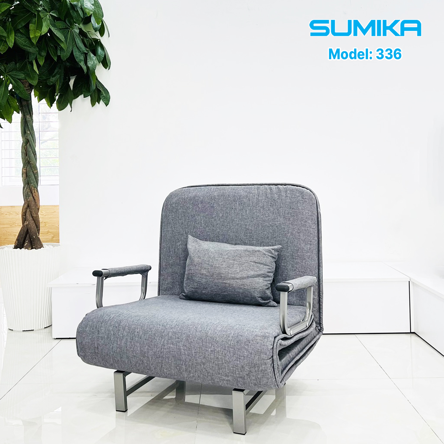 Ghế Sofa giường thông minh gấp gọn SUMIKA 336, rộng 80cm