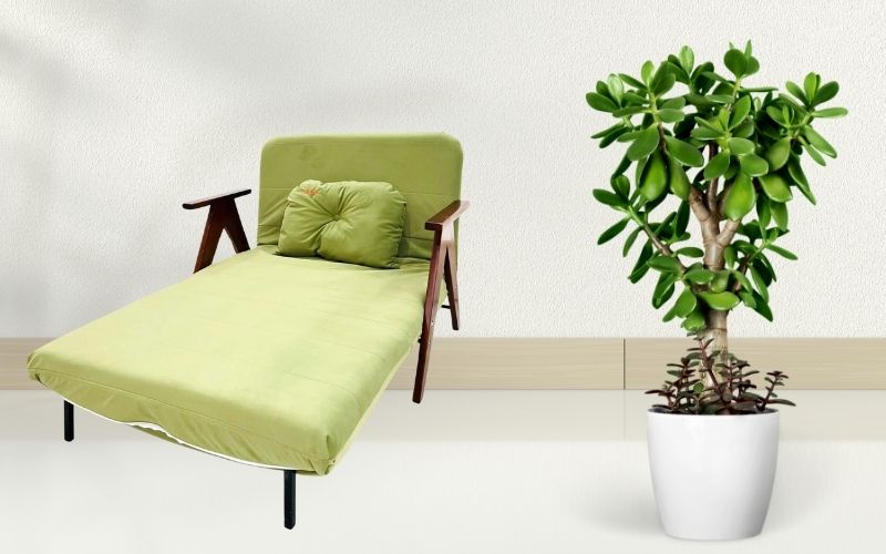 Ghế sofa giường gấp gọn SUMIKA SKS100, rộng 100cm màu xanh hiện đại