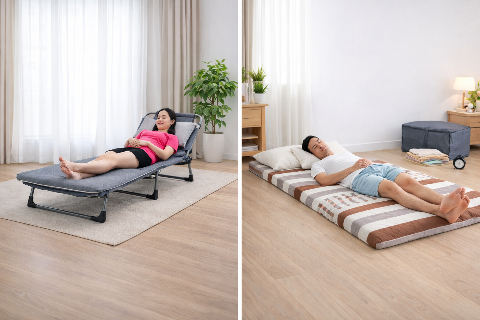 Sinh viên ở trọ nên dùng giường xếp gọn hay nệm gấp?