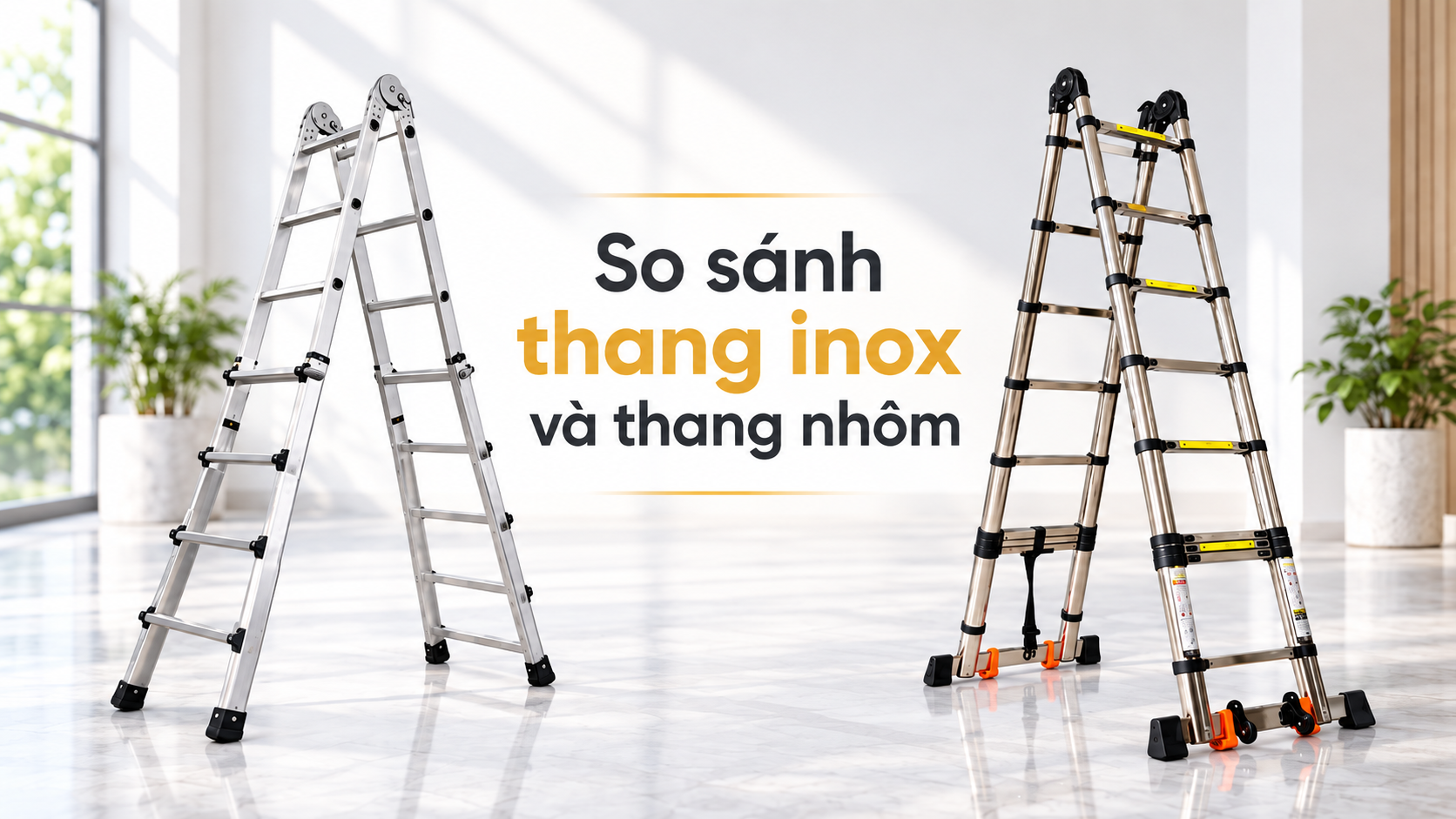 So sánh thang inox và thang nhôm: Nên chọn loại nào theo nhu cầu sử dụng?