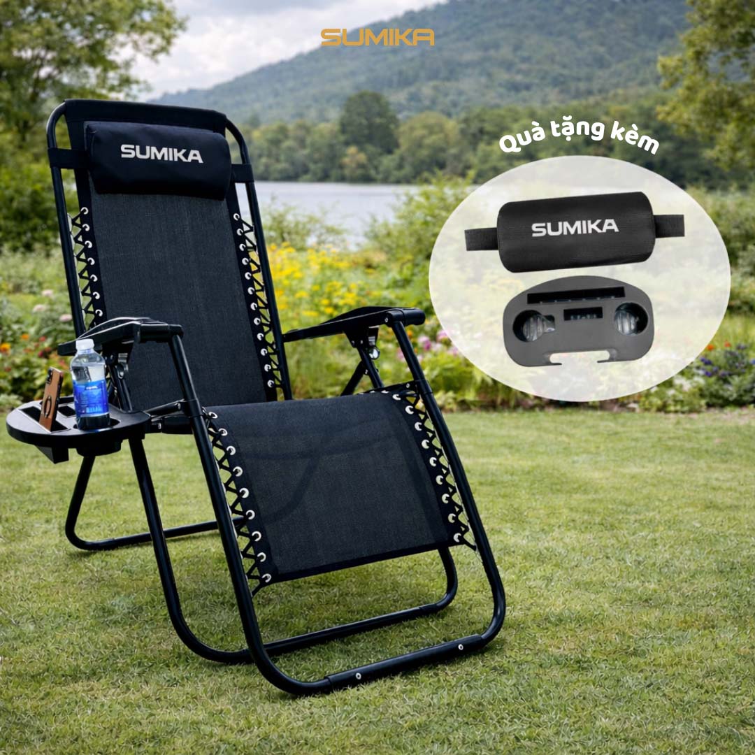 Ghế xếp thư giãn Sumika 179A, khóa kim loại, tải trọng 200kg
