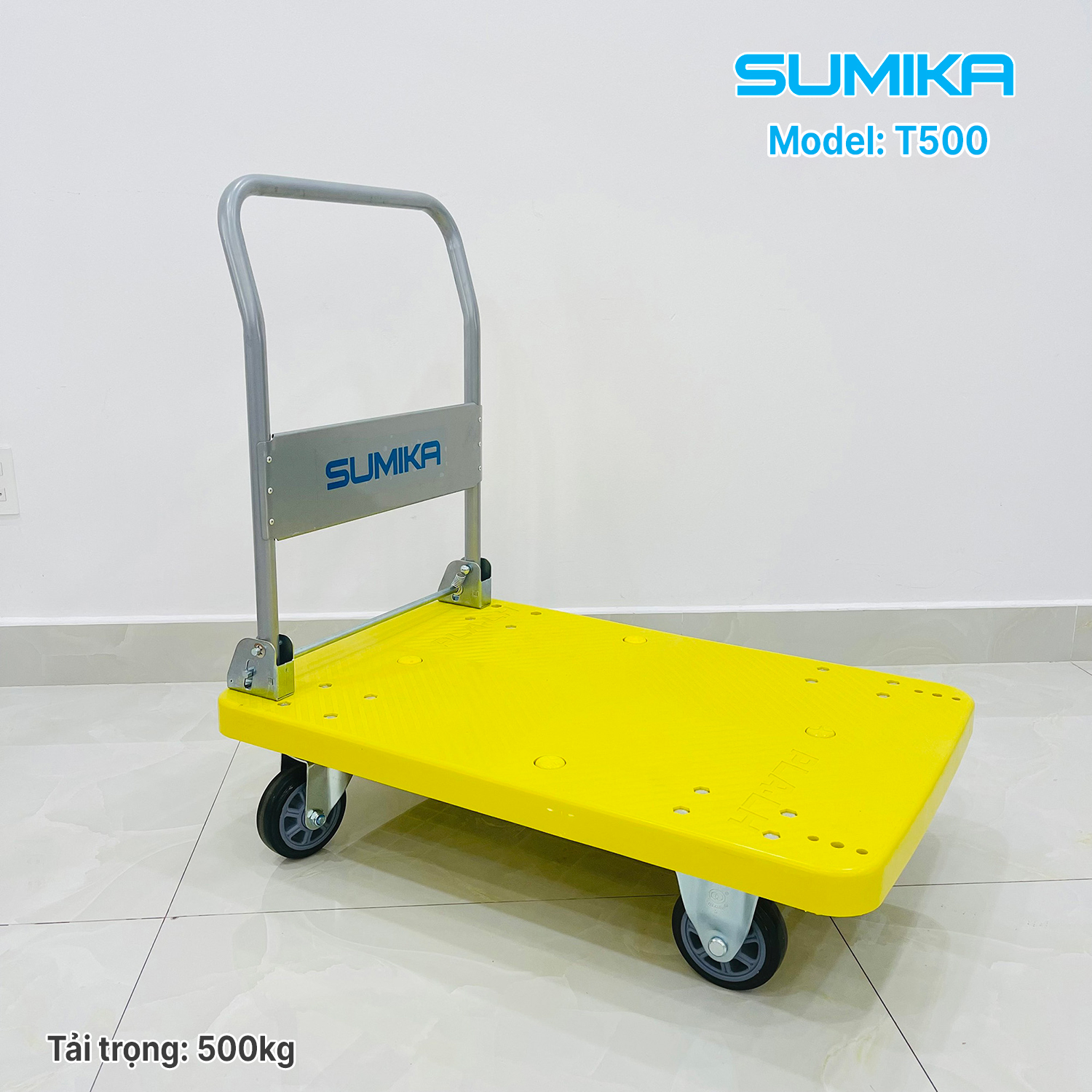 Xe đẩy hàng sàn nhựa SUMIKA T500, tải trọng 500kg