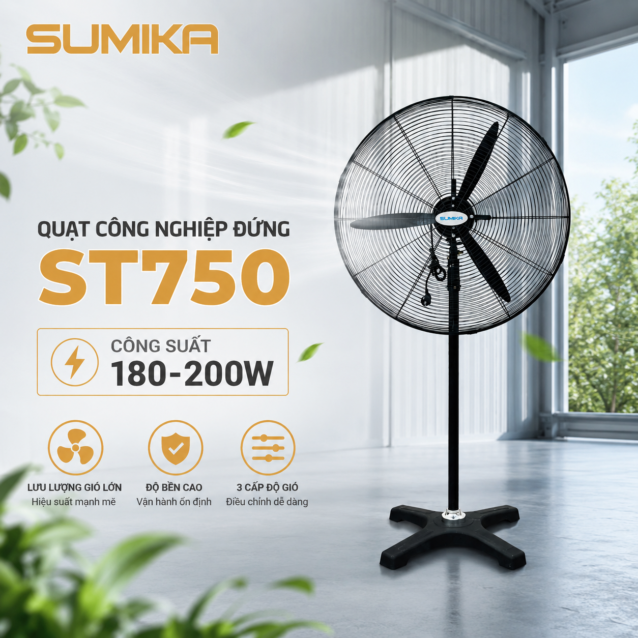 Quạt công nghiệp dạng đứng Sumika ST750