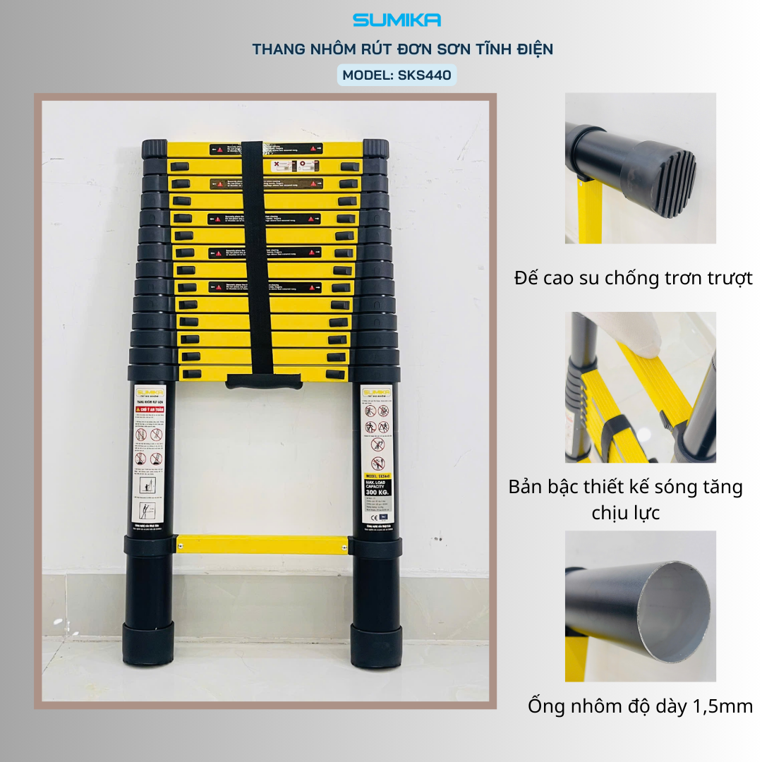 Sumika SKS440 shortened aluminum ladder (powder coating - 4.4m)