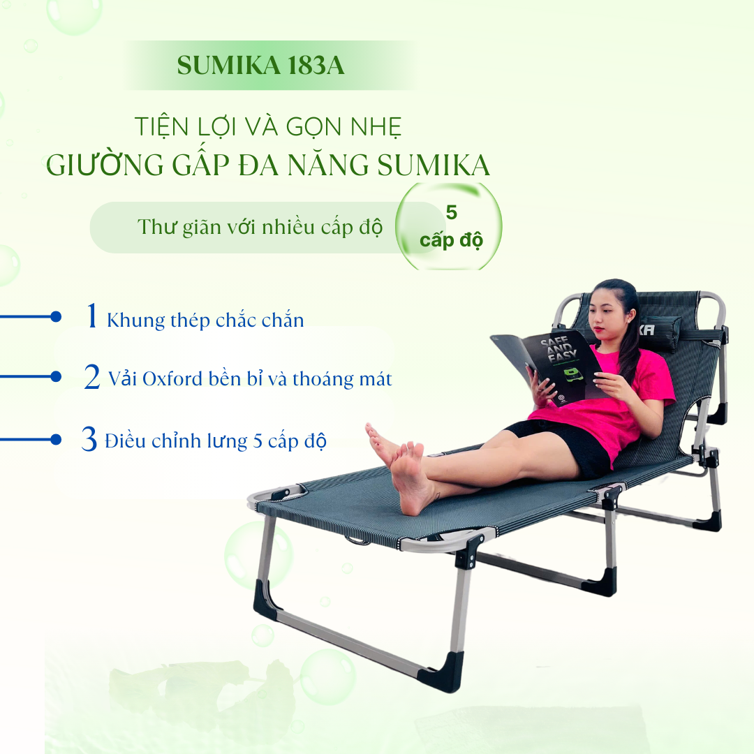 Giường bố xếp gọn đa năng SUMIKA 183A