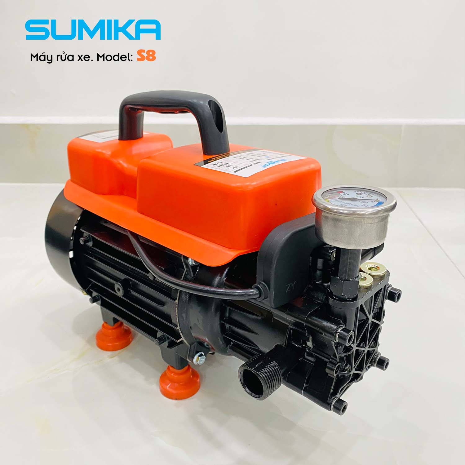 Máy rửa xe gia đình SUMIKA S8, 2000W, 100% lõi đồng (Orange)