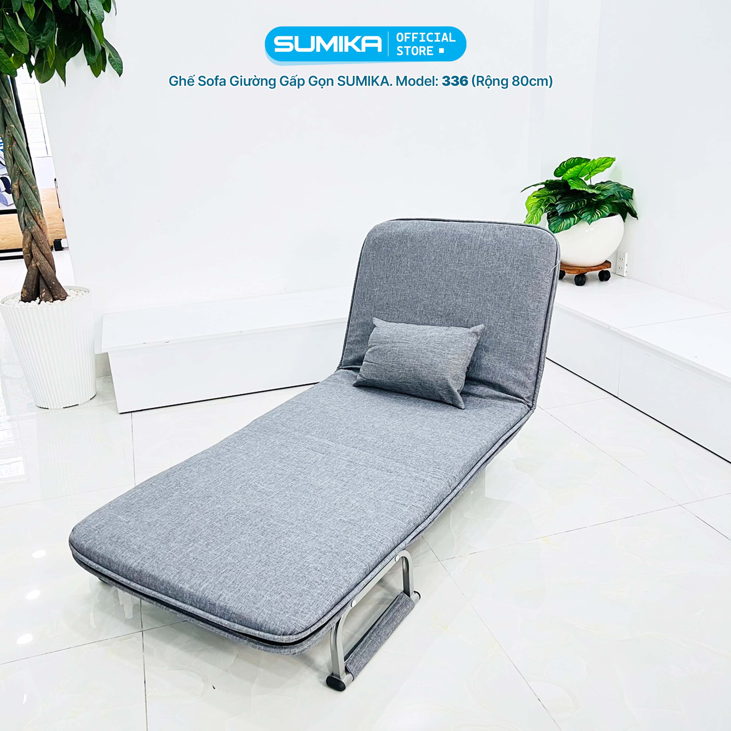 Ghế Sofa giường thông minh gấp gọn SUMIKA 336, rộng 80cm