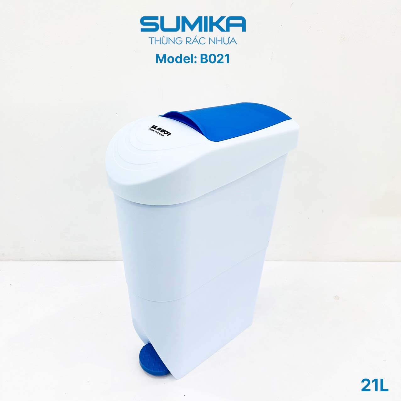 Thùng rác nhựa Toilet SUMIKA B021, dung tích 21L