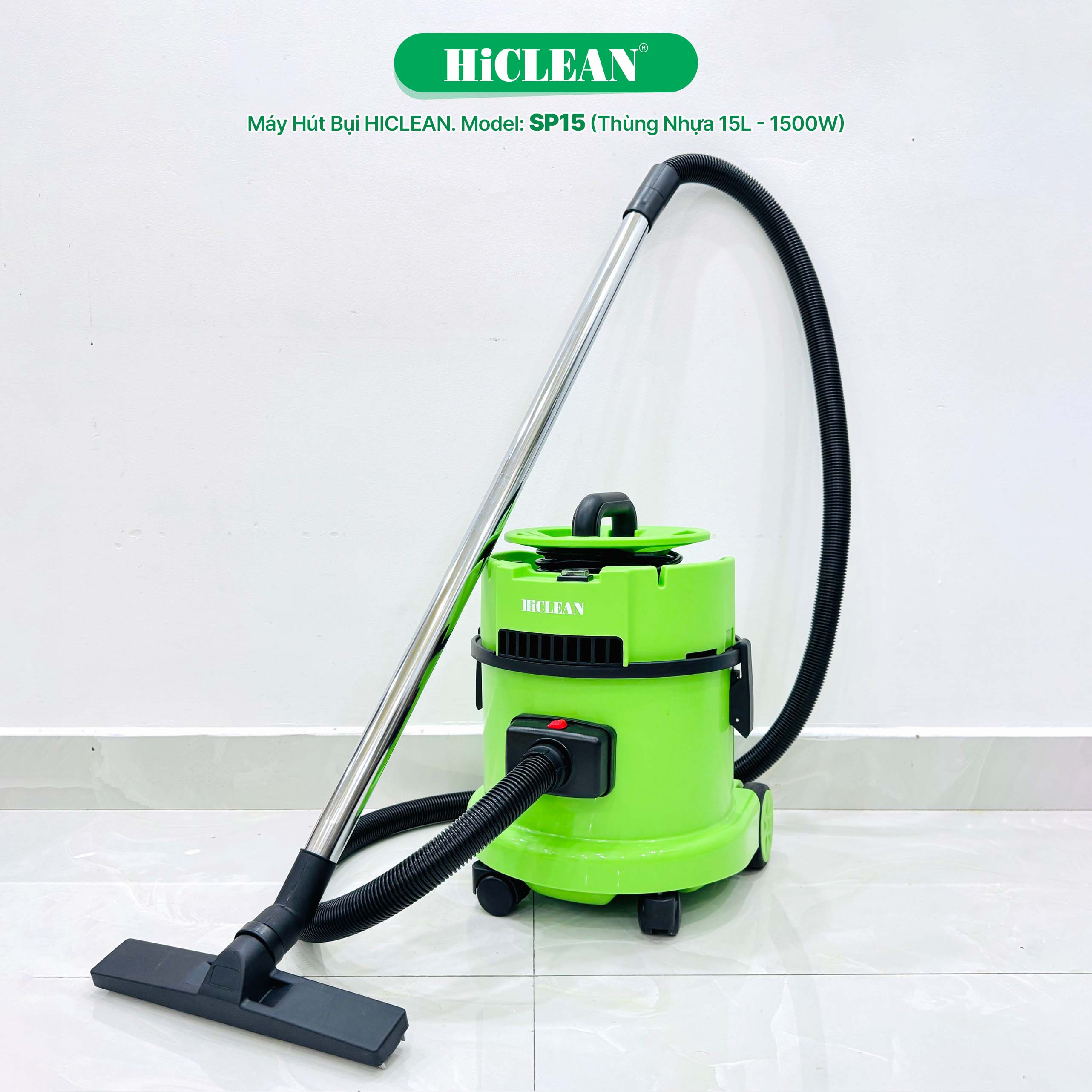 Máy hút bụi gia đình HiClean SP15, công suất 1500W, thùng chứa 15L