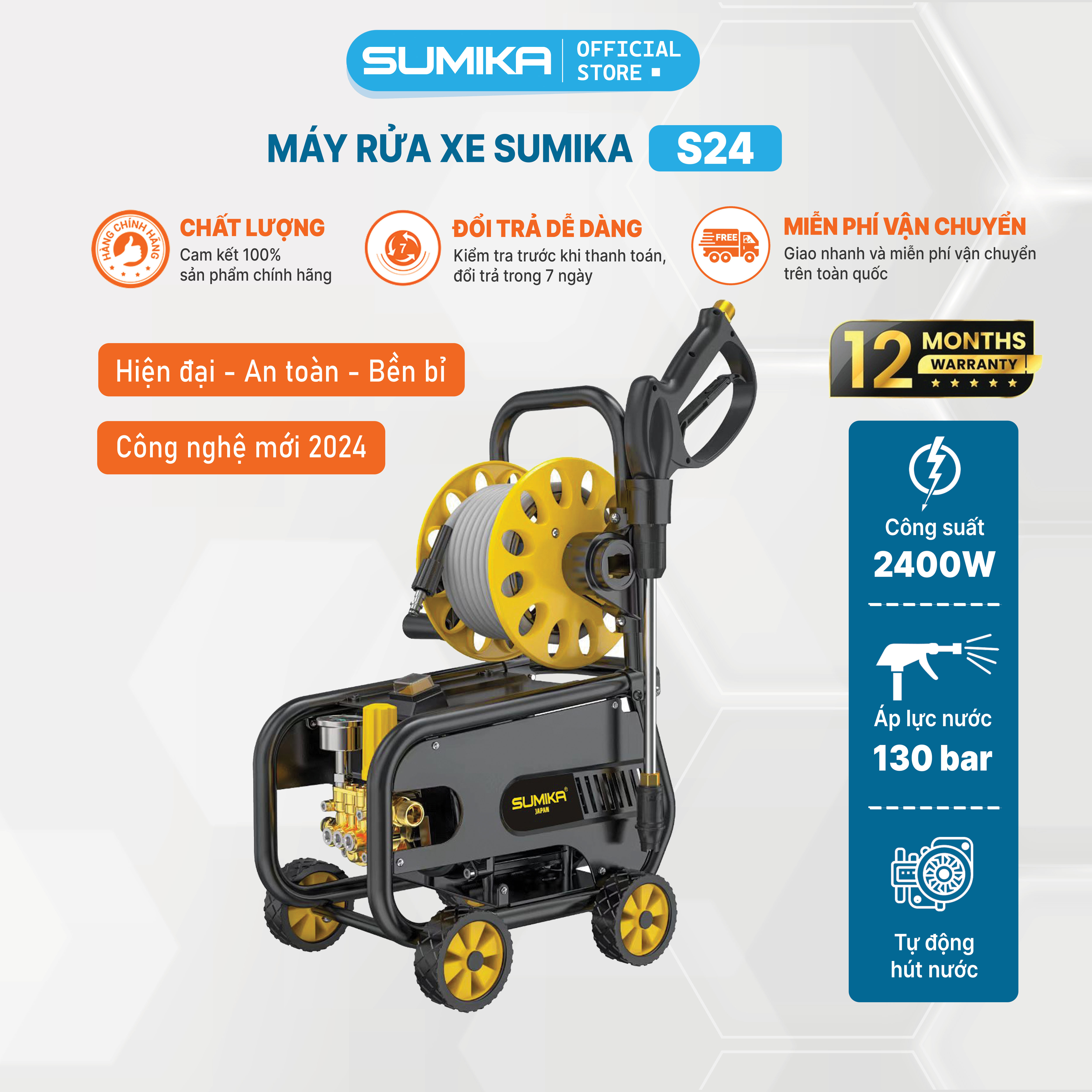 Máy phun áp lực SUMIKA S24, công suất 2400W