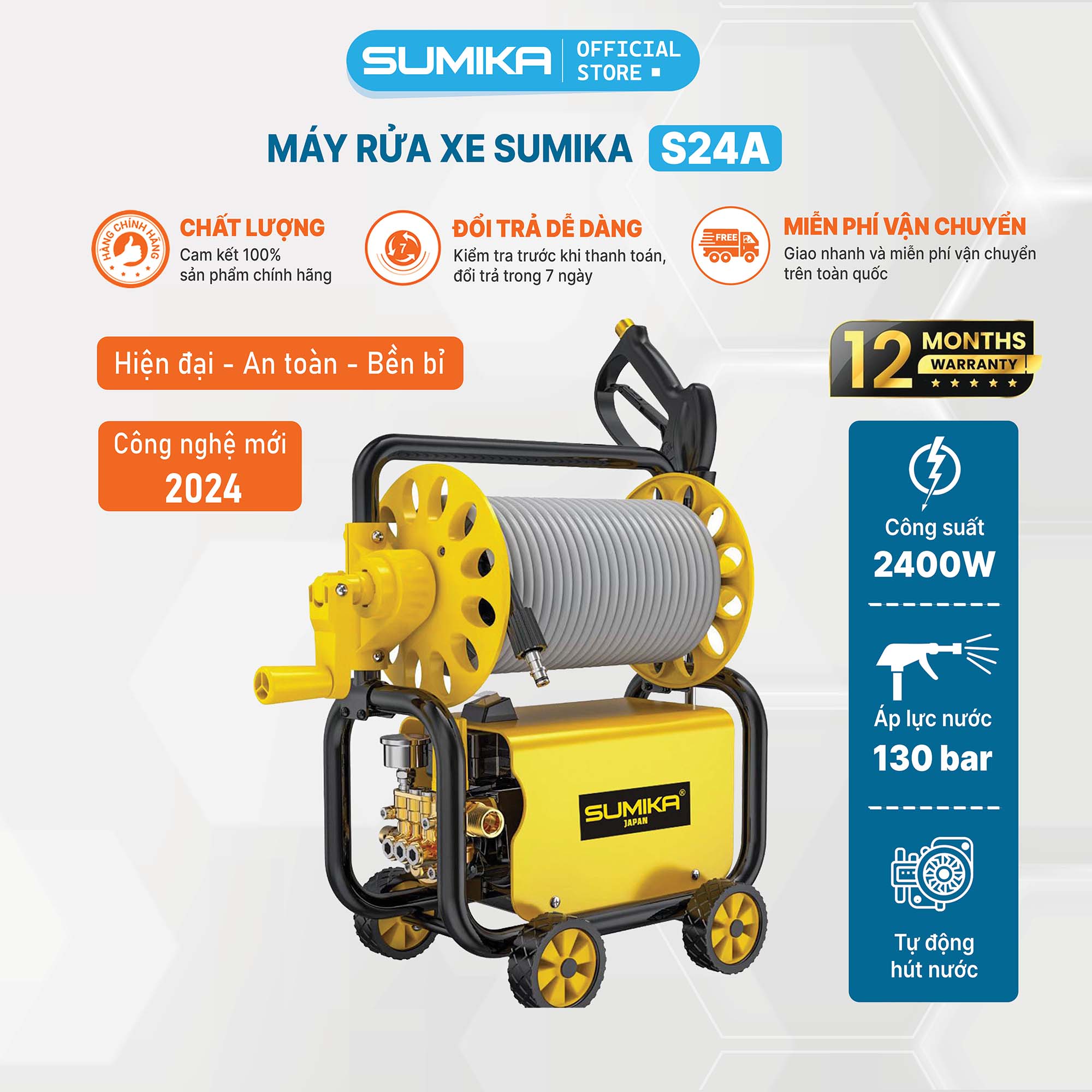 Máy phun áp lực SUMIKA S24A, công suất 2400W