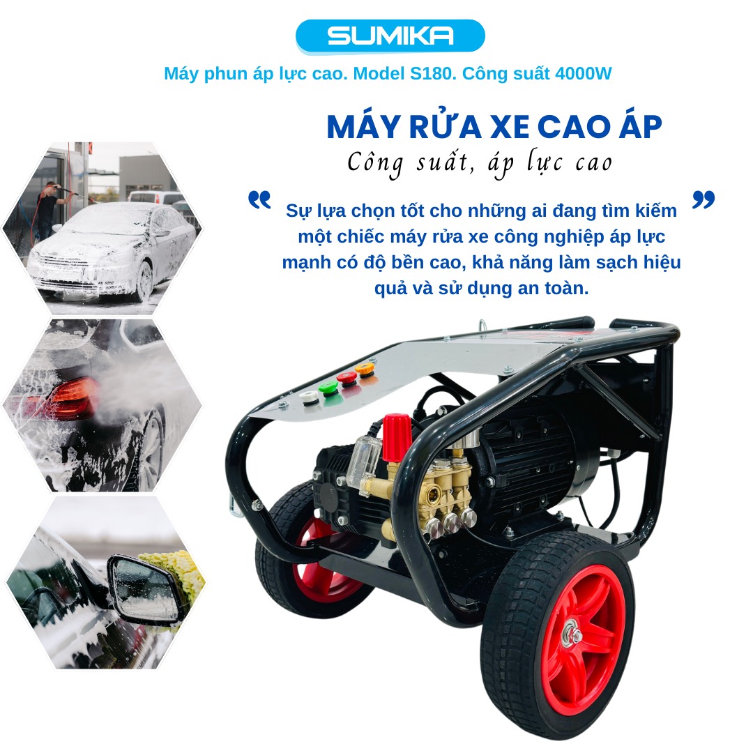 Máy phun áp lực cao SUMIKA S180, công suất 4000W