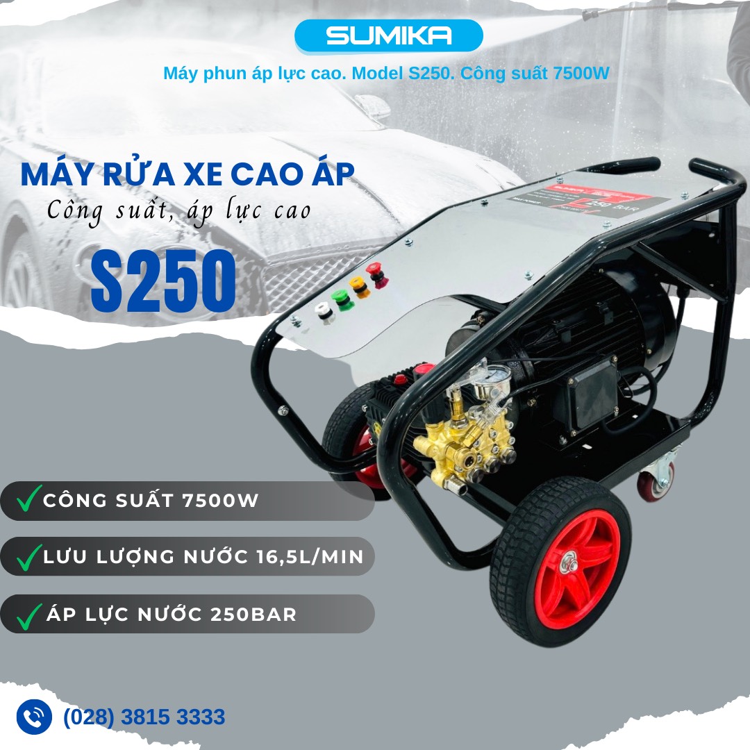 Máy phun áp lực cao SUMIKA S250, công suất 7500W