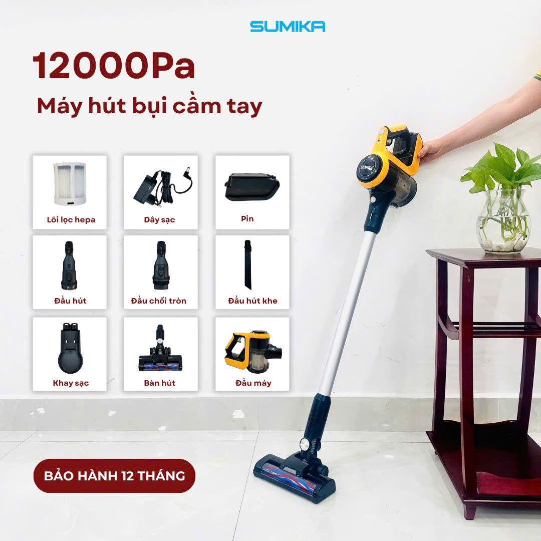 Máy hút bụi không dây Sumika K88, 150W, 2 tốc độ hút