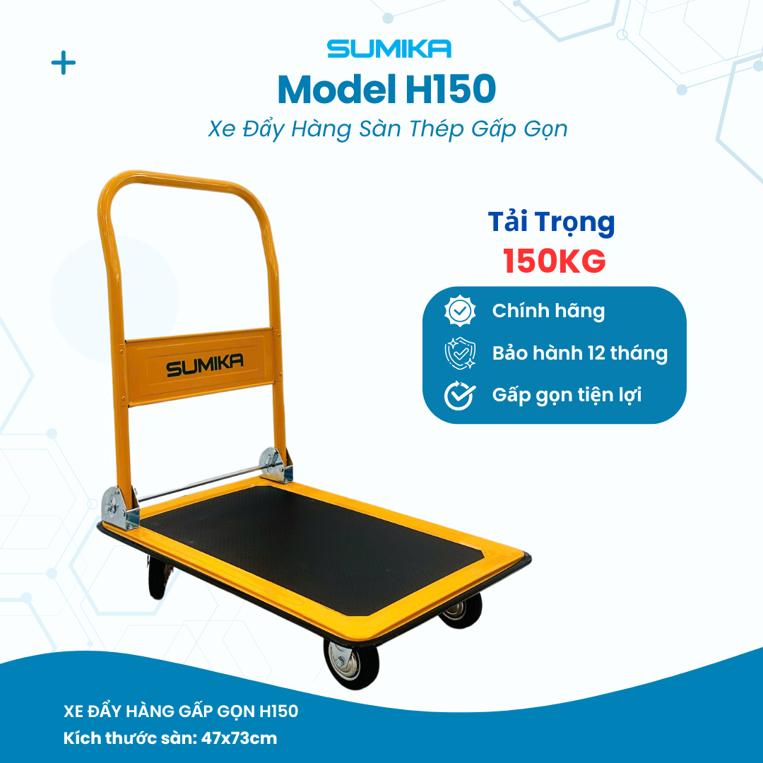 Xe đẩy hàng gấp gọn SUMIKA H150, tải trọng 150kg
