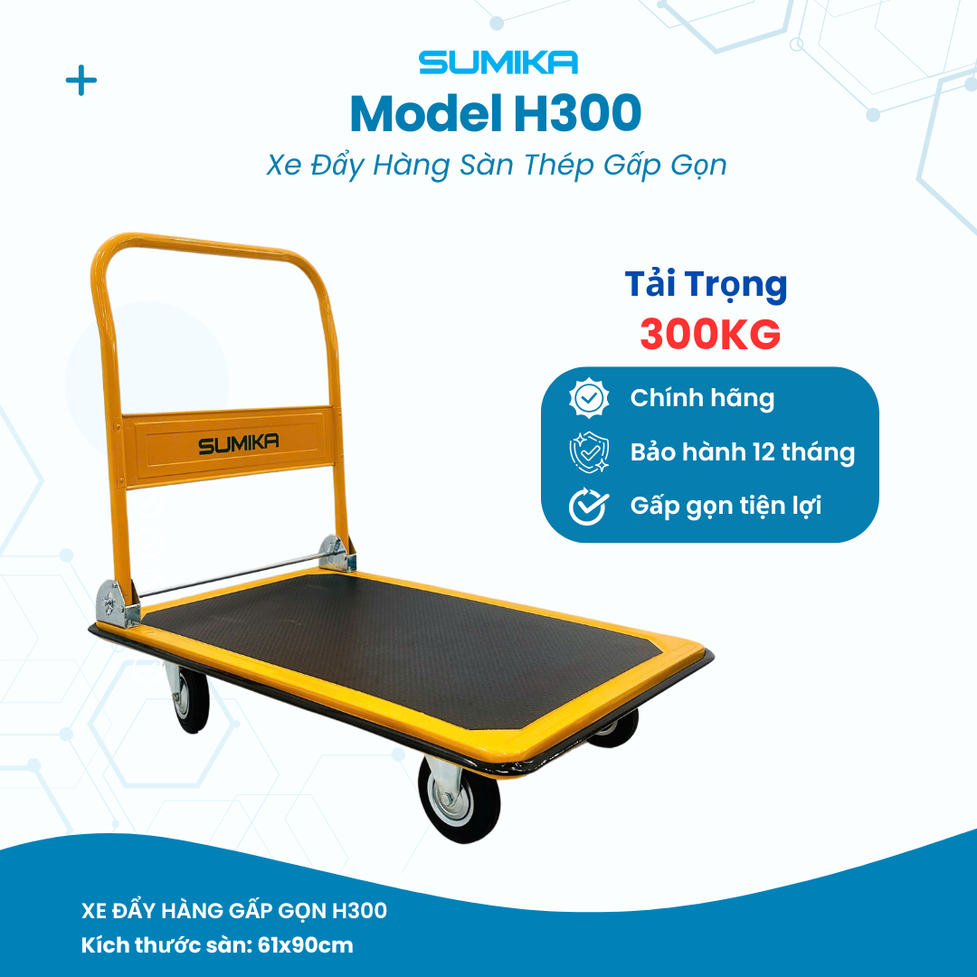 Xe đẩy hàng gấp gọn SUMIKA H300, tải trọng 300kg