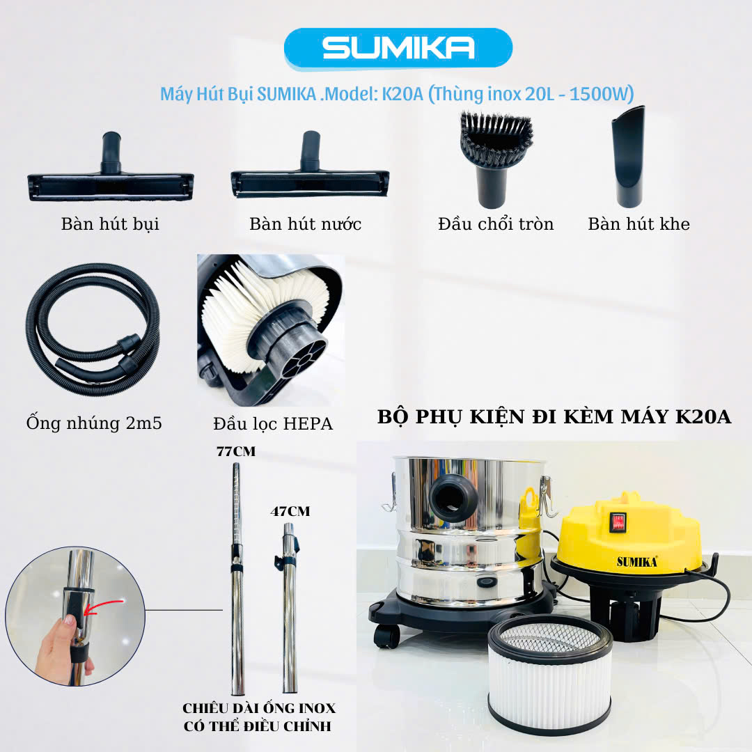 Máy hút bụi đa năng Sumika K20A may-hut-bui-da-nang