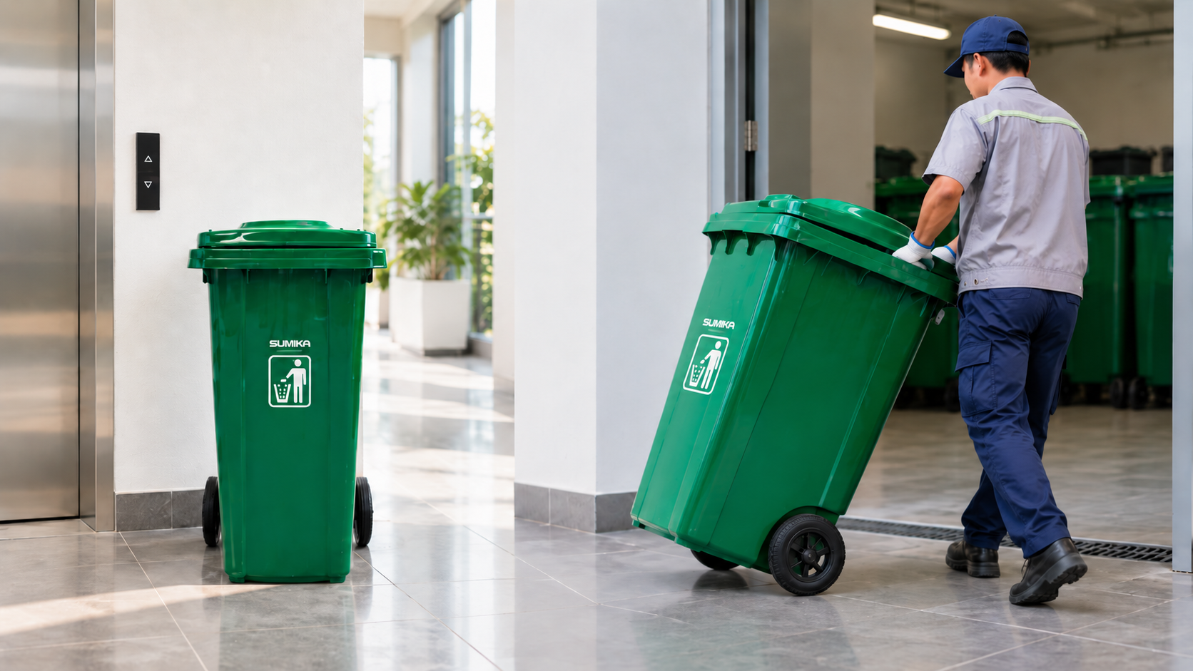 Thùng rác công nghiệp 120L hay 240L