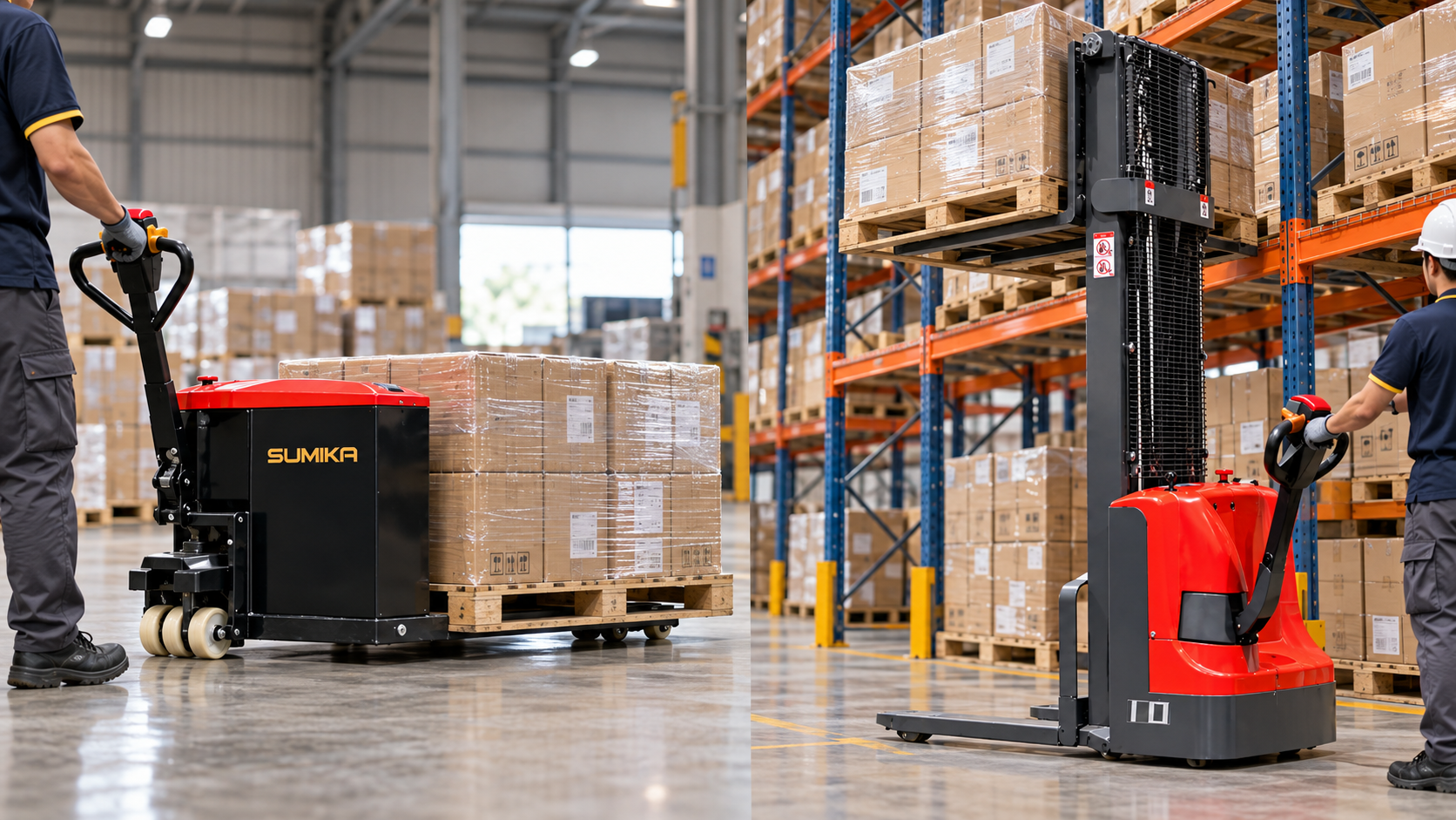 Xe nâng pallet là gì? Nên chọn xe nâng điện thấp hay xe nâng điện cao cho kho hàng?